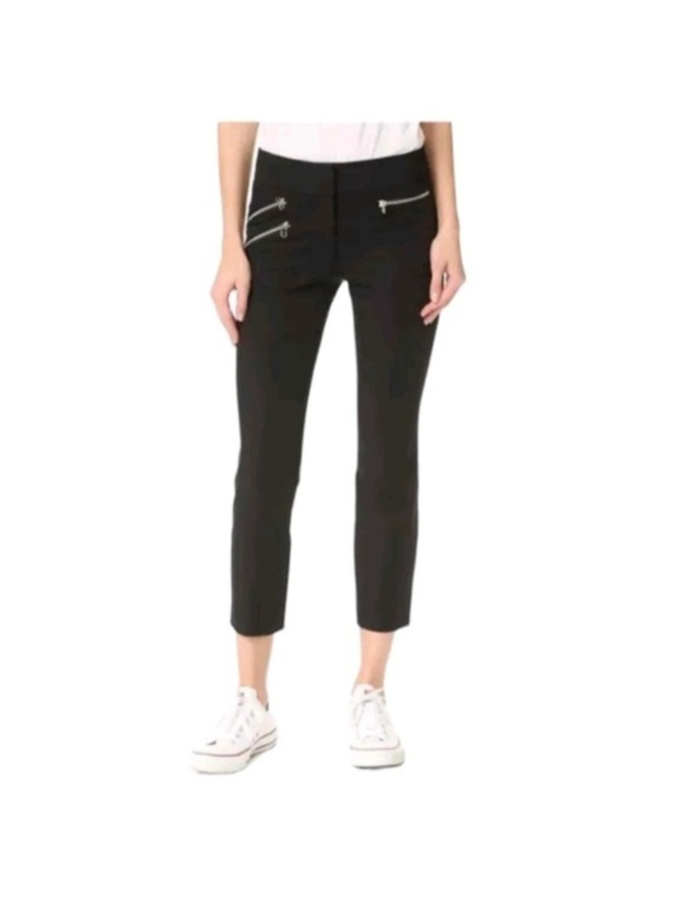 Veronica Beard Olive Jeans with Zipper Details